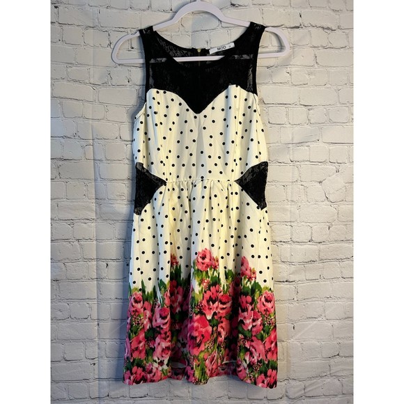 Women's MOD Floral Midi Sleeveles Dress w/ Lace on the Back & Sides. SZ M. NWOT. - Picture 1 of 3